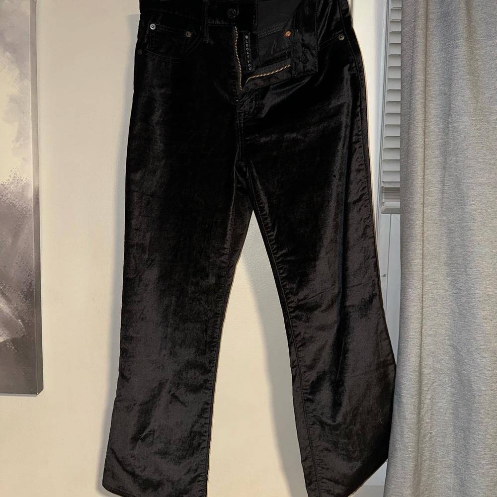 Lucky Brand Black Velvet Boot Cut Pants
